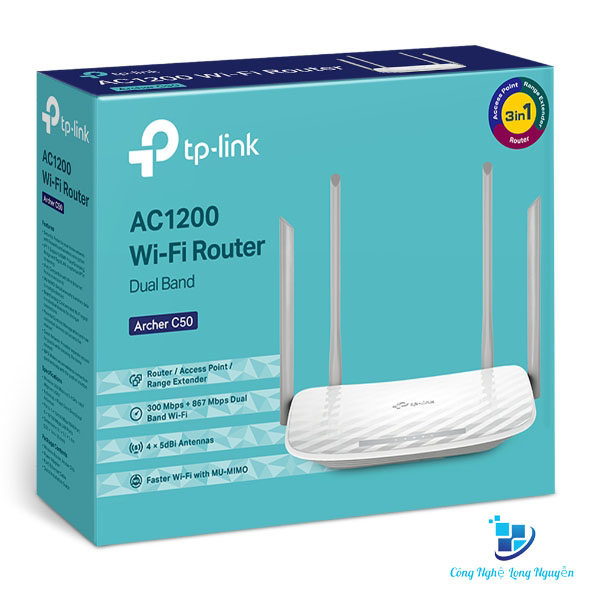 TPLink Acher C50 Router Wi-Fi Băng Tần Kép AC1200