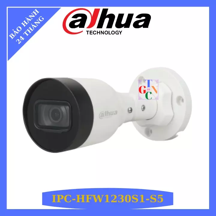 Camera Ip PoE 2.0Mp ngoài trời Dahua IPC-HFW1230DS1-S5 chuẩn nén H.265+, tầm xa hồng ngoại 30m - HÀNG CHÍNH HÃNG